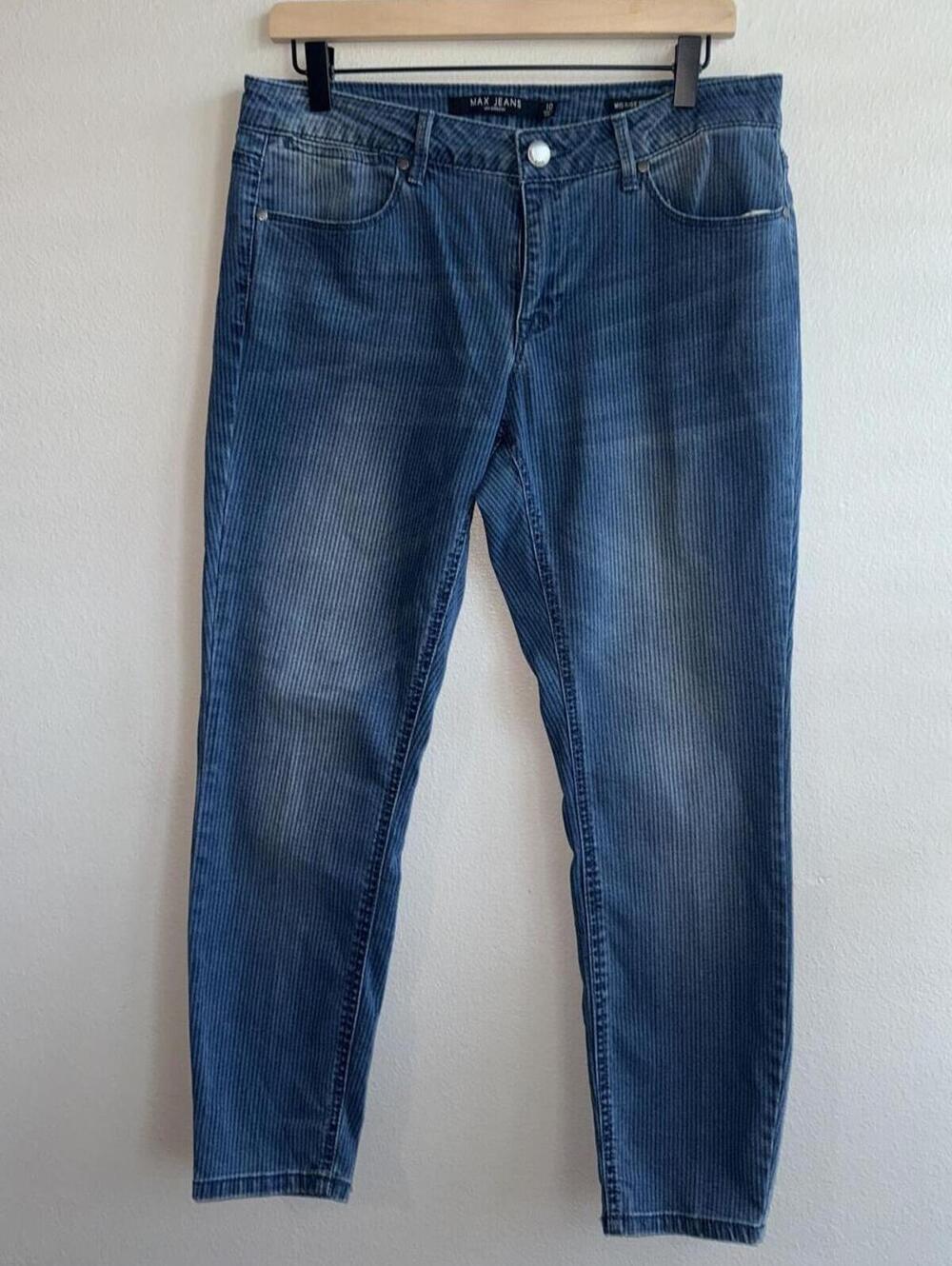 Max Jeans Size 10 Mid Rise Skinny Jeans Blue Wash Stretch Denim Women